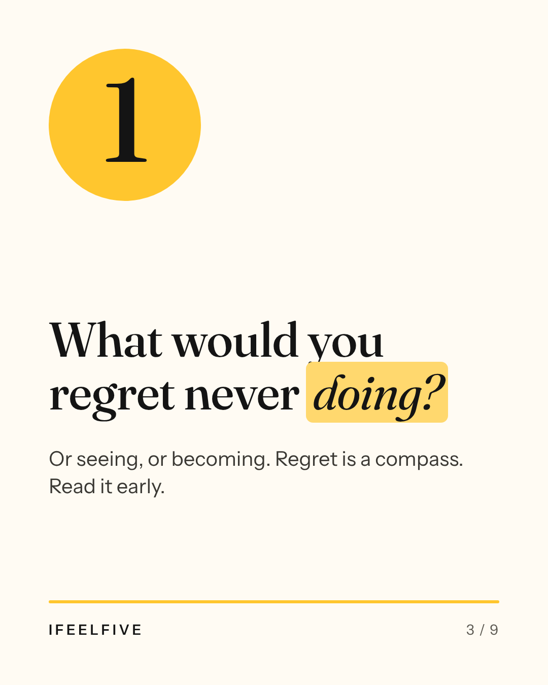 Five questions to find your Big Five for Life, card 3 of 9