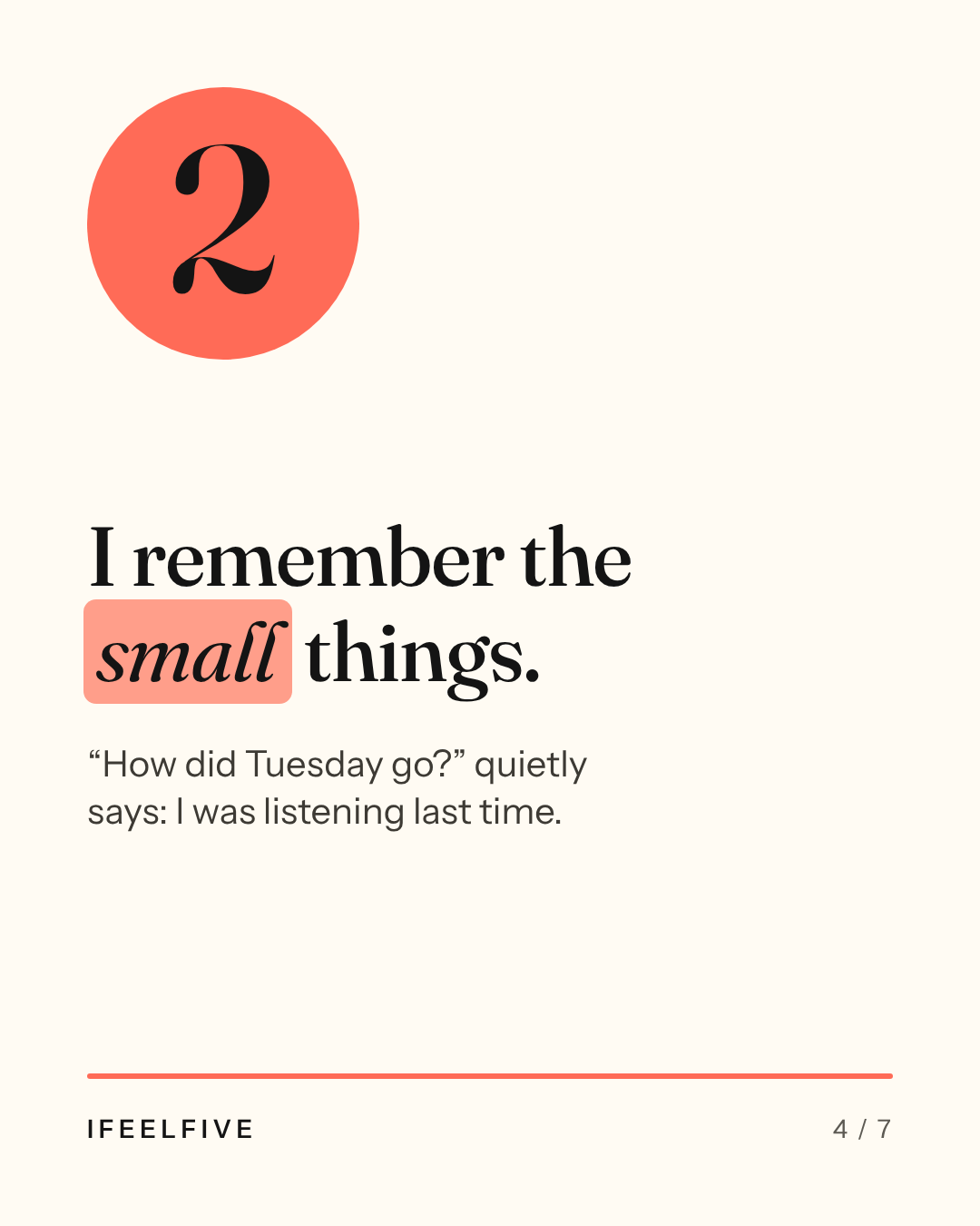For the friend who always asks how you are, card 4 of 7
