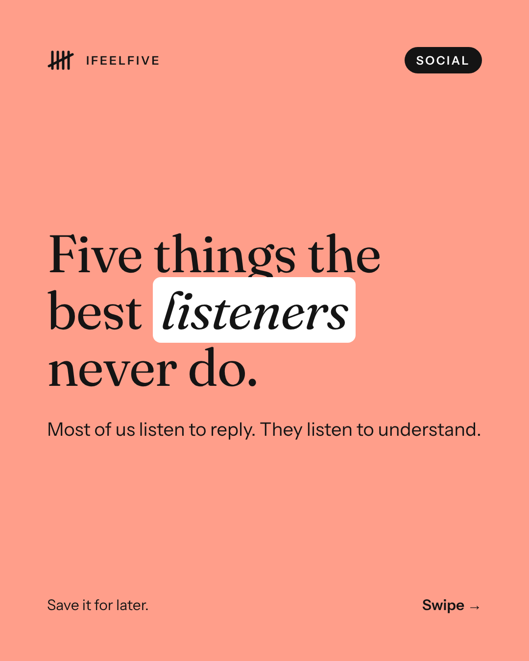Five things the best listeners never do, card 1 of 7