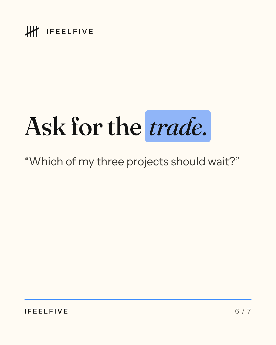 Saying yes to everything? How to say no at work without the guilt., card 6 of 7