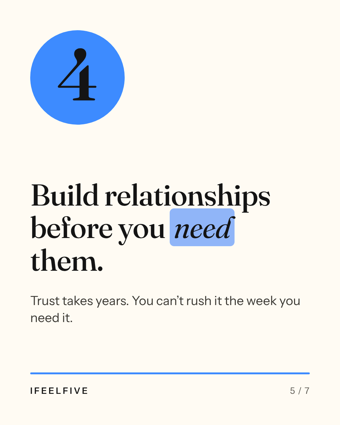 Five things I wish I'd known before my first company, card 5 of 7