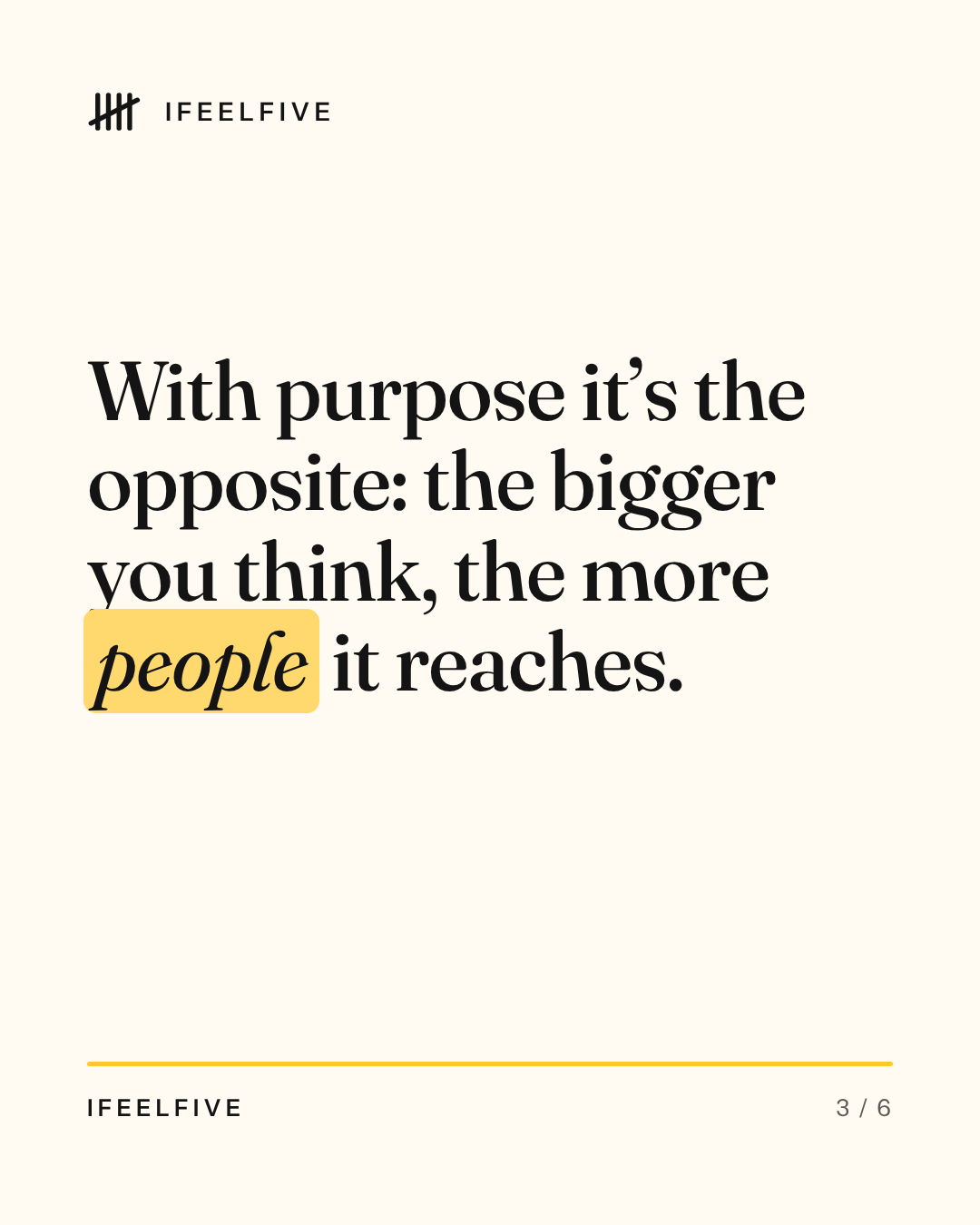 Purpose projects have to be thought big. Otherwise they're hobbies., card 3 of 6
