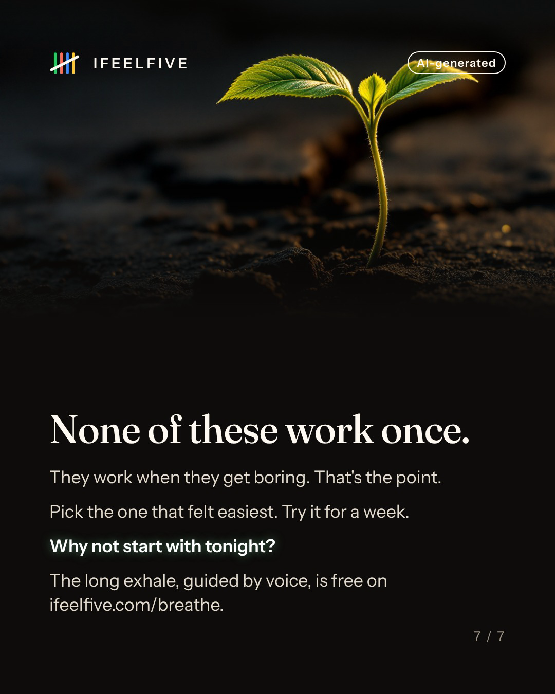 5 tiny habits that calm a loud mind, card 7 of 7