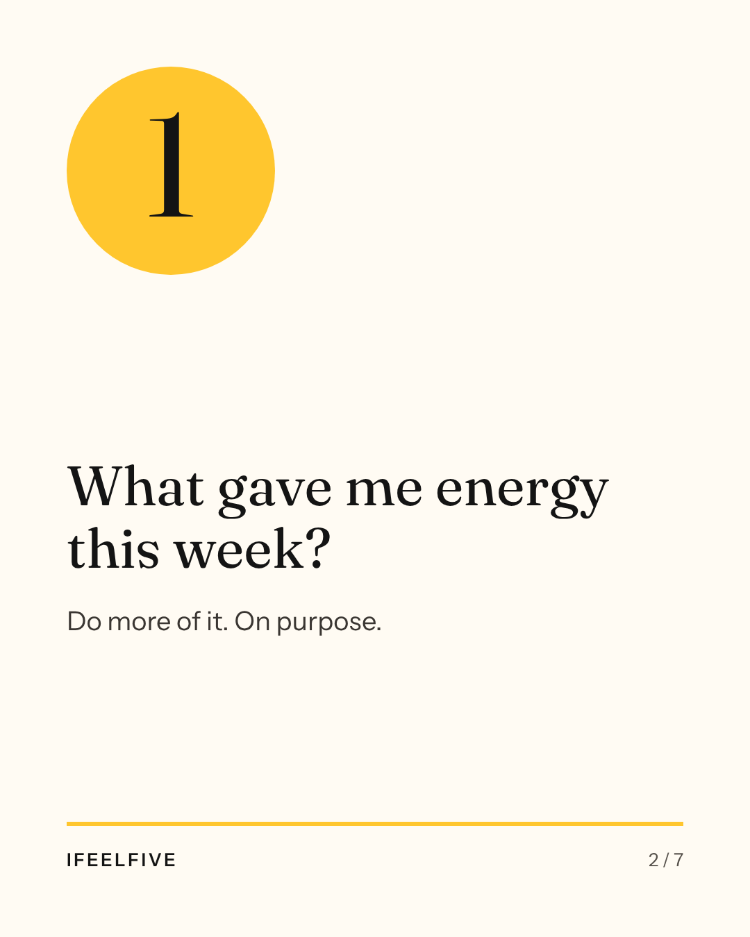 Five questions for the end of your week, card 2 of 7