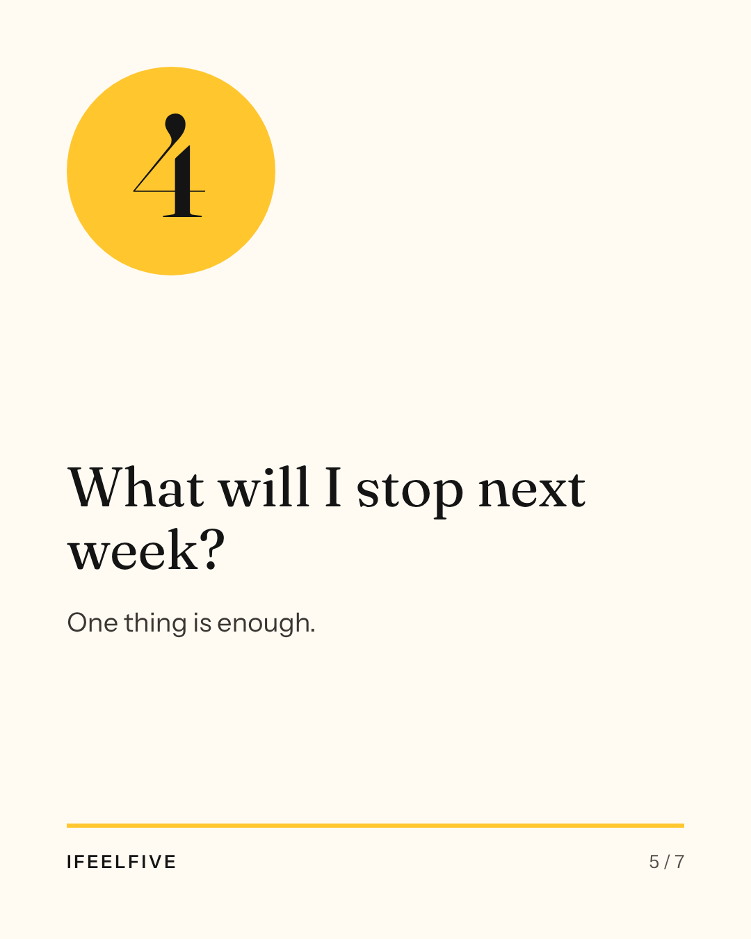 Five questions for the end of your week, card 5 of 7