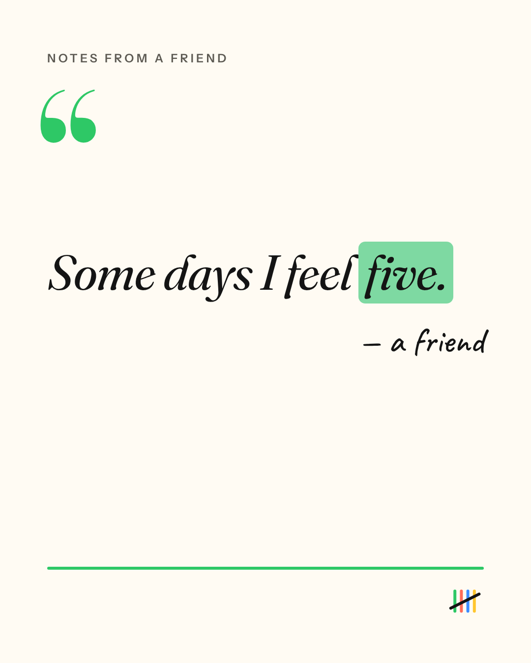 Some days I feel five., card 1 of 8