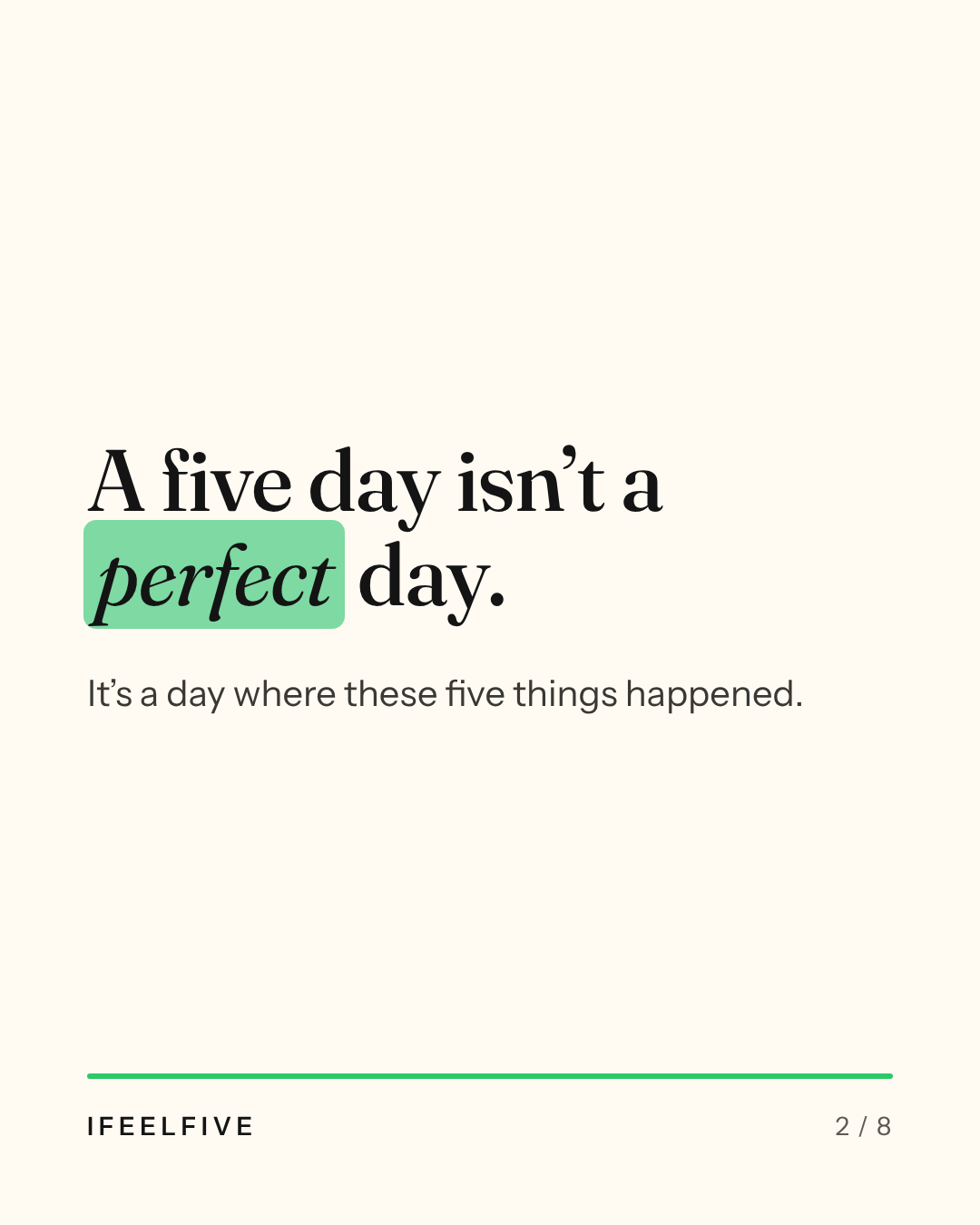 Some days I feel five., card 2 of 8