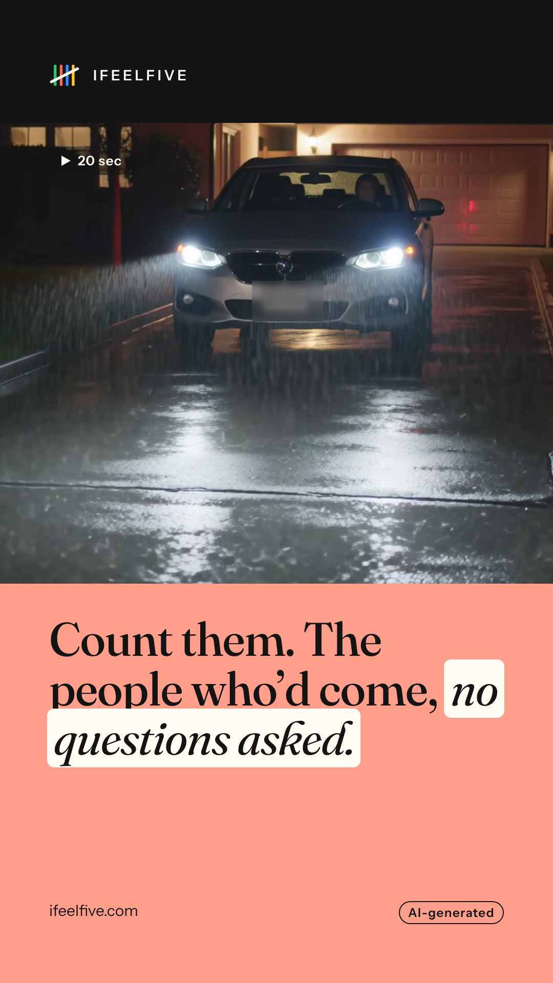 The people who'd come, no questions asked: video cover