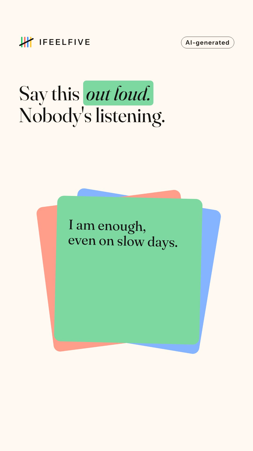 Say this out loud. Nobody's listening.: video cover